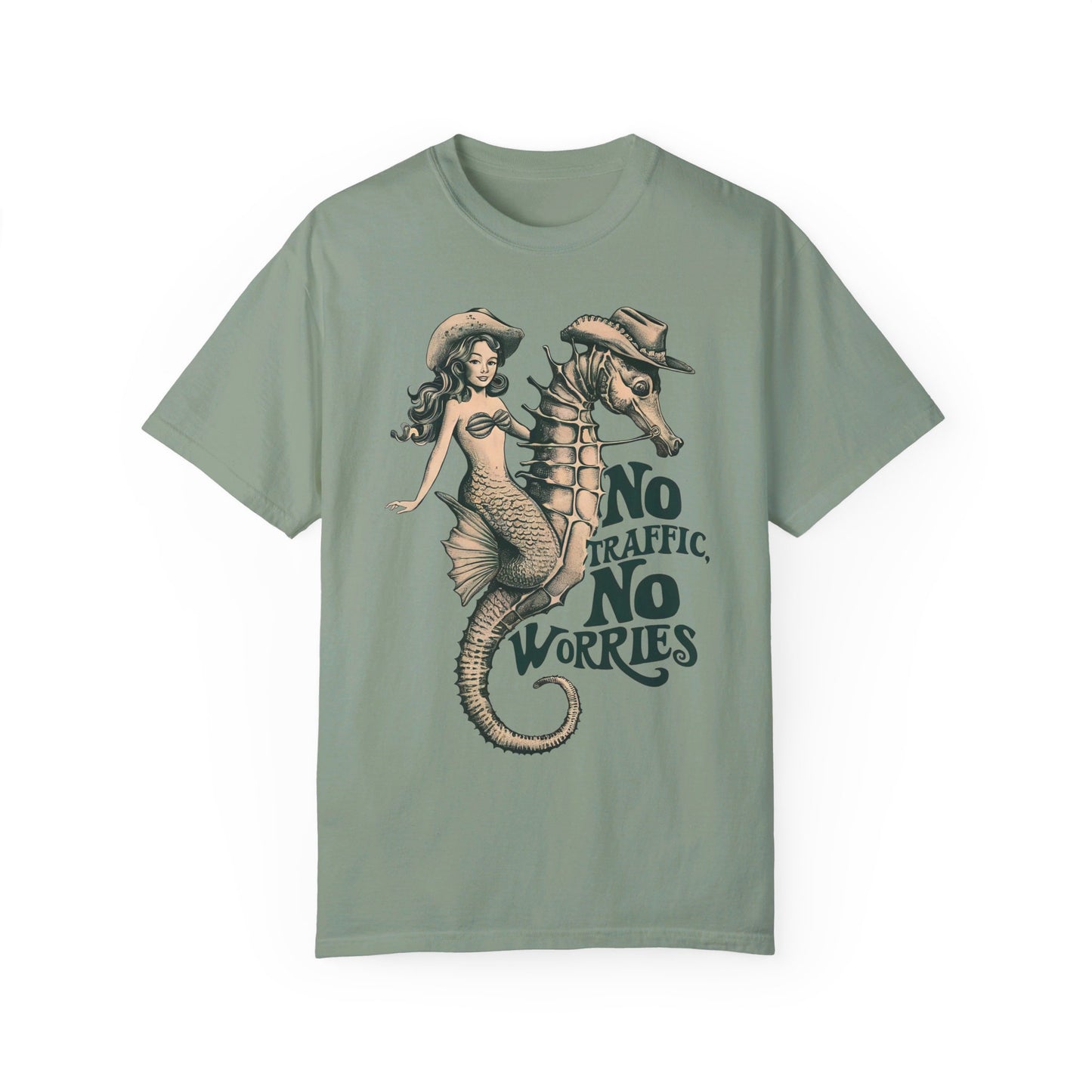 Vintage Mermaid T-Shirt - No Traffic No Worries