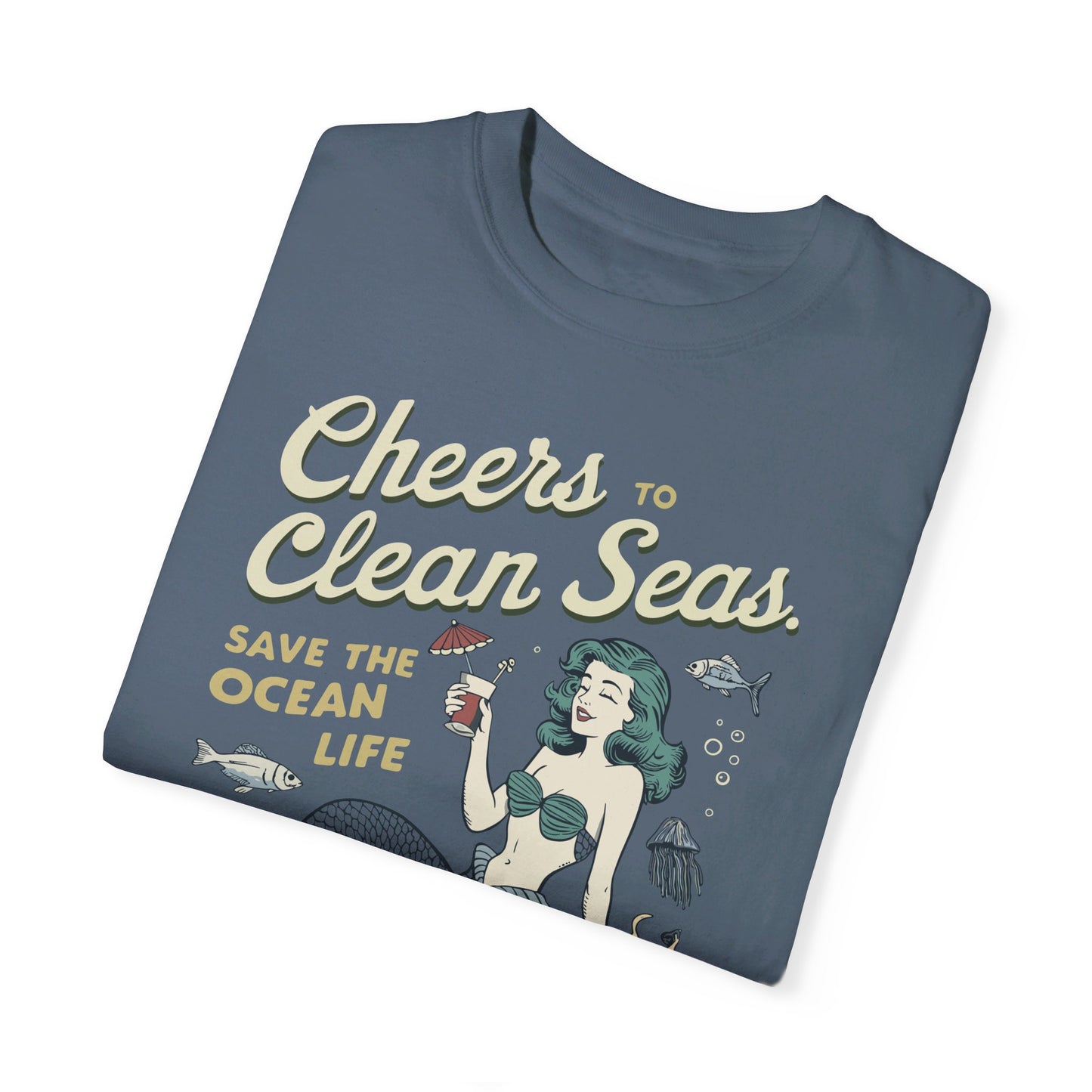 Retro Mermaid T-Shirt - Save the Ocean Life