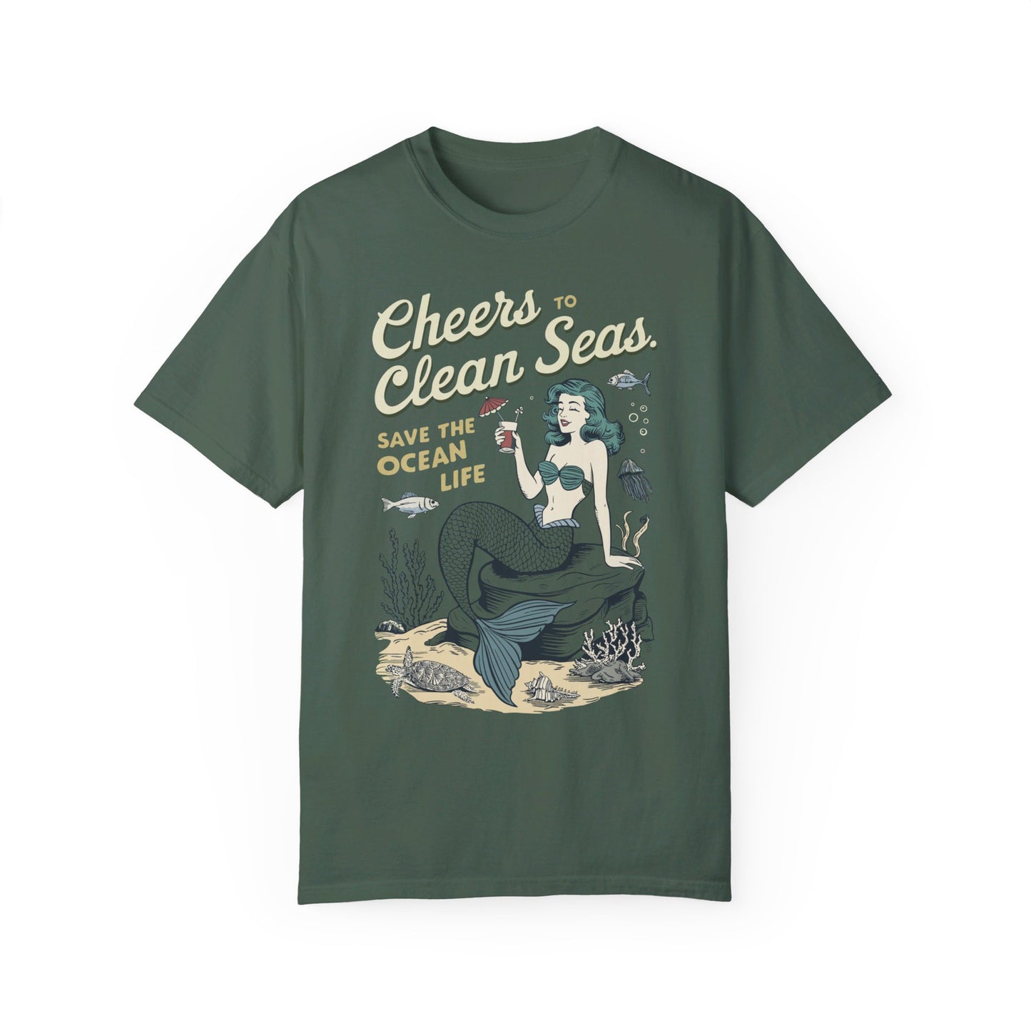 Retro Mermaid T-Shirt - Save the Ocean Life