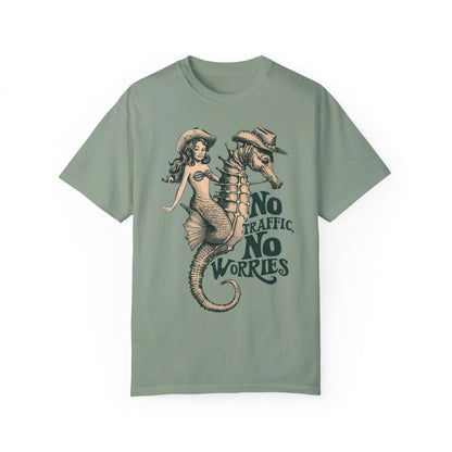 Vintage Mermaid T-Shirt - No Traffic No Worries