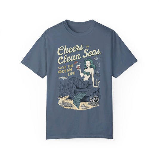 Retro Mermaid T-Shirt  - Save the Ocean Life