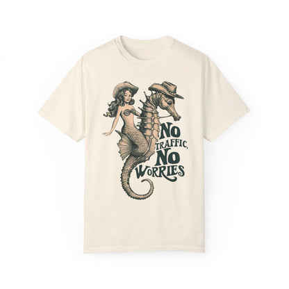 Vintage Mermaid T-Shirt - No Traffic No Worries