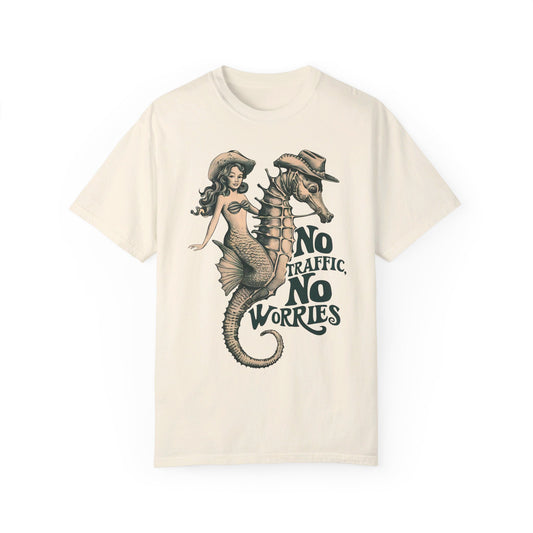 Vintage Mermaid T-Shirt - No Traffic No Worries